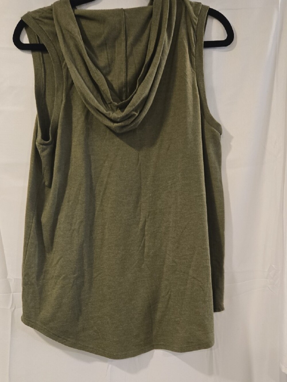 District Perfect Tri Sleeveless Hoodie Wilder Reign Green Melange Large - Picture 6 of 6